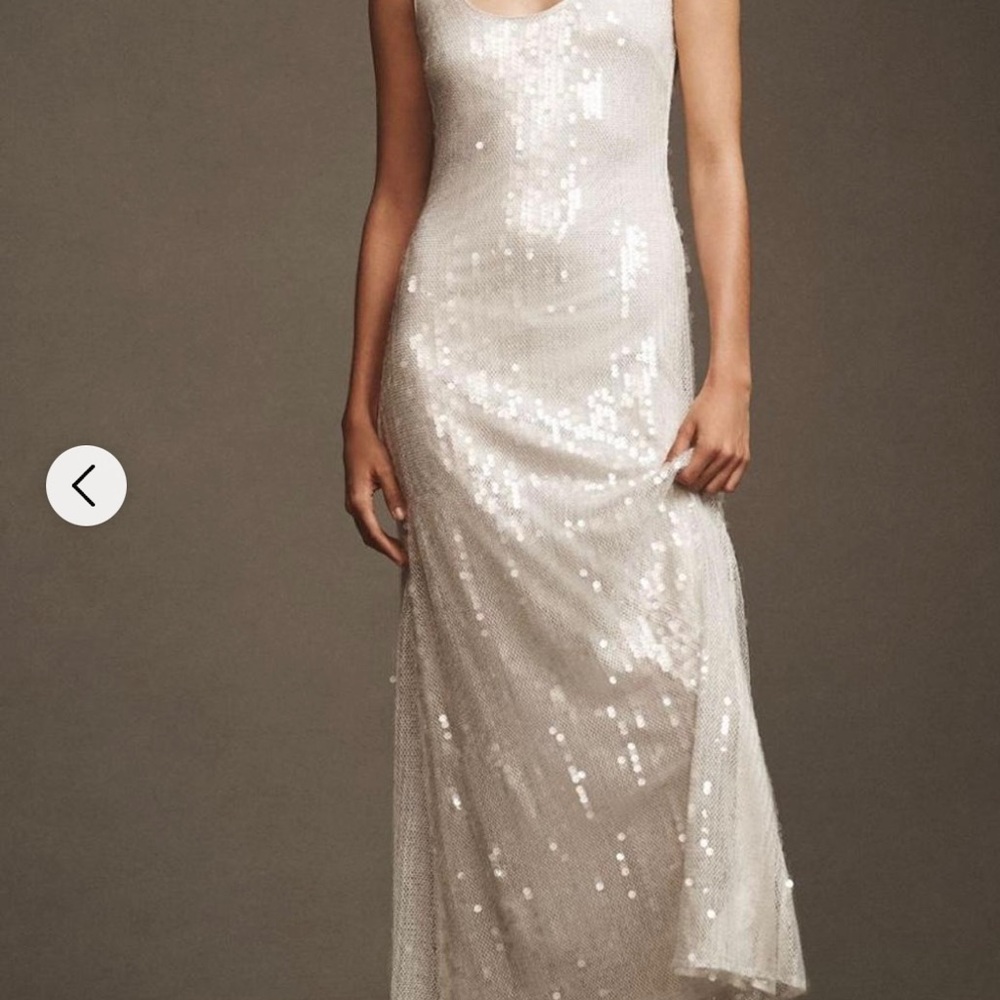 Zara White Sequin Maxi Dress